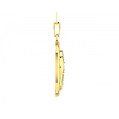 Auspicious Ik Onkaar Gold Pendant with Diamonds   
